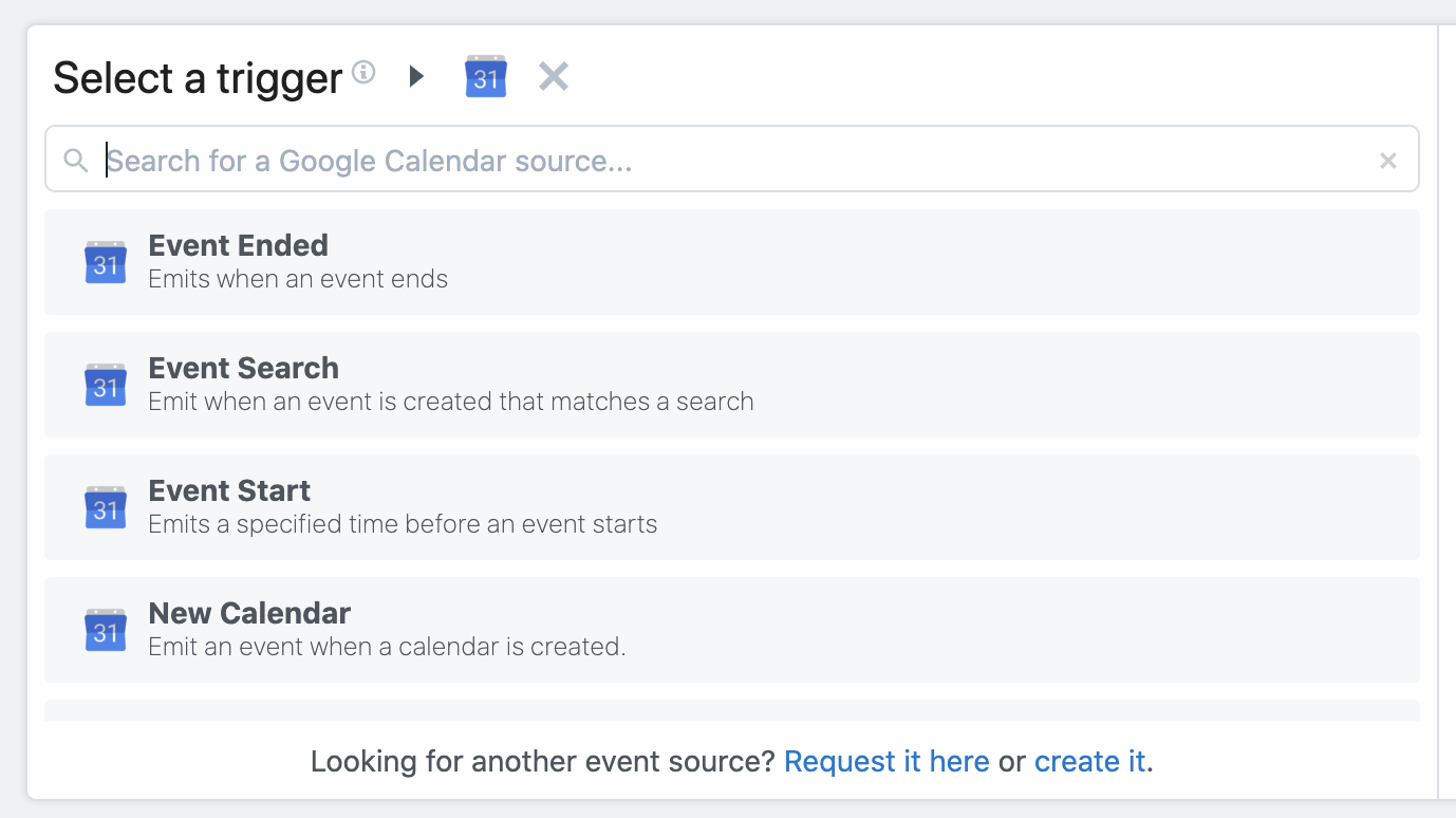 Google Calendar sources